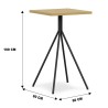 Mesa BISTRÓ, alta, metal negro, tapa de MDP color miel