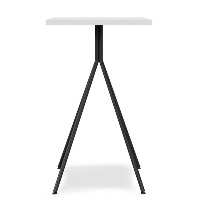 Mesa alta BISTRÓ, metal negro, tapa de MDP color blanco