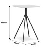 Mesa alta BISTRÓ, metal negro, tapa de MDP color blanco