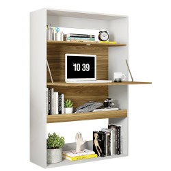 Armario SPAIN, multiusos, alto, MDP blanco y miel