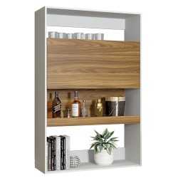 Armario SPAIN, multiusos, alto, MDP blanco y miel