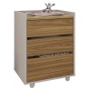 Cajonera STUDIO, ruedas, 3 cajones, guías metálicas