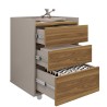 Cajonera STUDIO, ruedas, 3 cajones, guías metálicas