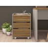 Cajonera STUDIO, ruedas, 3 cajones, guías metálicas