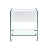 Mesa DARLING, cristal templado, cajón blanco