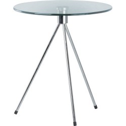 Mesa TRIPLICATE, baja, cromada, cristal