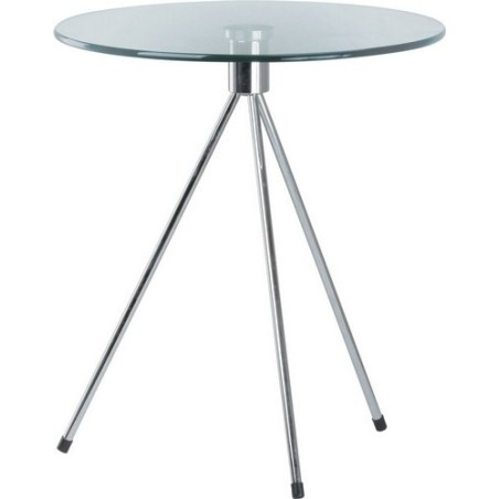 Mesa TRIPLICATE, baja, cromada, cristal
