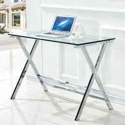 Mesa DELFOS (SU), cromada, cristal