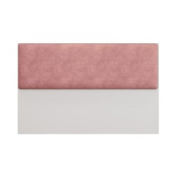 Cabecero tapizado UNI 160, MDP blanco, tejido velvet rosa