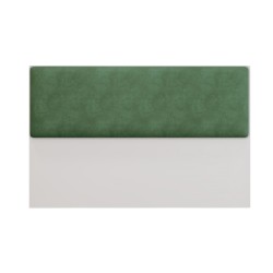 Cabecero tapizado UNI 160, MDP blanco, tejido velvet verde