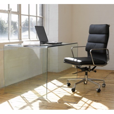 Mesa APOLO (SU), cristal curvado transparente