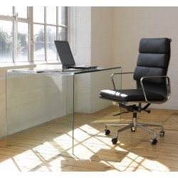 Mesa APOLO (SU), cristal curvado transparente