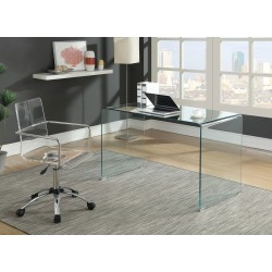Mesa APOLO (SU), cristal curvado transparente