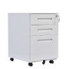 Cajonera metálica OLIMPO 2C1A, ruedas, 3 cajones