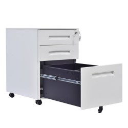 Cajonera metálica OLIMPO 2C1A, ruedas, 3 cajones