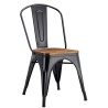 Silla TOL EK WOOD, acero, negra