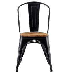 Silla TOL EK WOOD, acero, negra