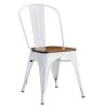 Silla TOL EK WOOD, acero, blanca