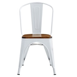 Silla TOL EK WOOD, acero, blanca