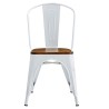 Silla TOL EK WOOD, acero, blanca