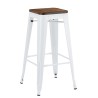 Taburete TOL EK WOOD, acero, blanco