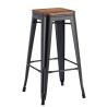 Taburete TOL EK WOOD, acero, negro