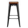 Taburete TOL EK WOOD, acero, negro