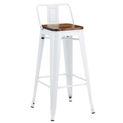 Taburete TOL R1 EK WOOD, acero, blanco