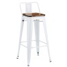 Taburete TOL R1 EK WOOD, acero, blanco