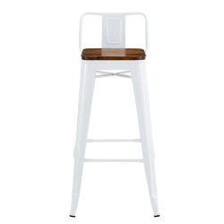 Taburete TOL R1 EK WOOD, acero, blanco
