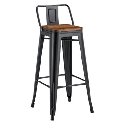 Taburete TOL R1 EK WOOD, acero, negro