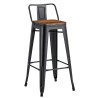 Taburete TOL R1 EK WOOD, acero, negro