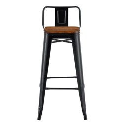 Taburete TOL R1 EK WOOD, acero, negro