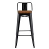 Taburete TOL R1 EK WOOD, acero, negro