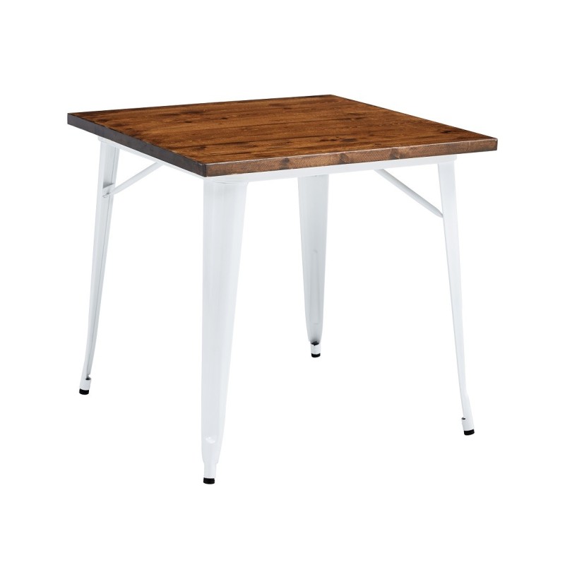 Mesa TOL EK WOOD, acero, madera, blanca