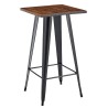 Mesa alta TOL EK WOOD, acero, madera, negra