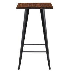Mesa alta TOL EK WOOD, acero, madera, negra