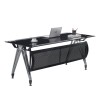 Mesa de oficina BASILEA, vidrio templado negro