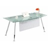 Mesa de oficina ACRE, vidrio templado blanco