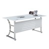 Mesa de oficina CADORE, vidrio templado super blanco