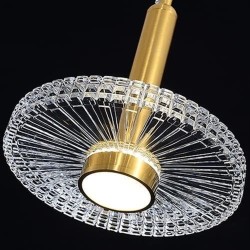Lámpara LIPS, colgante, metal dorada, acrílico