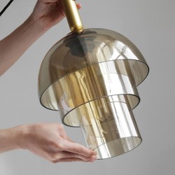 Lámpara FOLGE, colgante, metal dorada