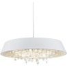 Lámpara JENA BL, colgante, metal, blanca, cristal