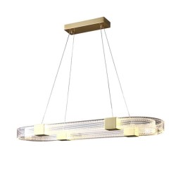 Lámpara TISSA, colgante, metal, dorada, acrílica