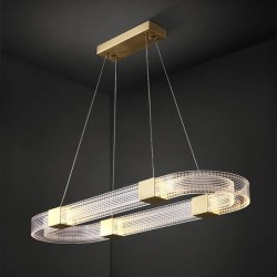 Lámpara TISSA, colgante, metal, dorada, acrílica