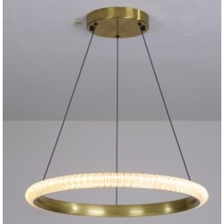 Lámpara BERKA 60, colgante, aluminio, dorada, acrílico