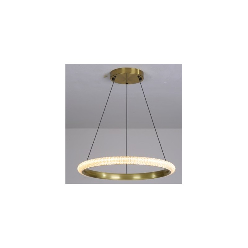 Lámpara BERKA 60, colgante, aluminio, dorada, acrílico