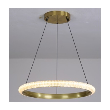 Lámpara BERKA 60, colgante, aluminio, dorada, acrílico