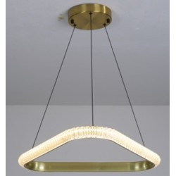 Lámpara BERKA TR60, colgante, aluminio, dorada, acrílico