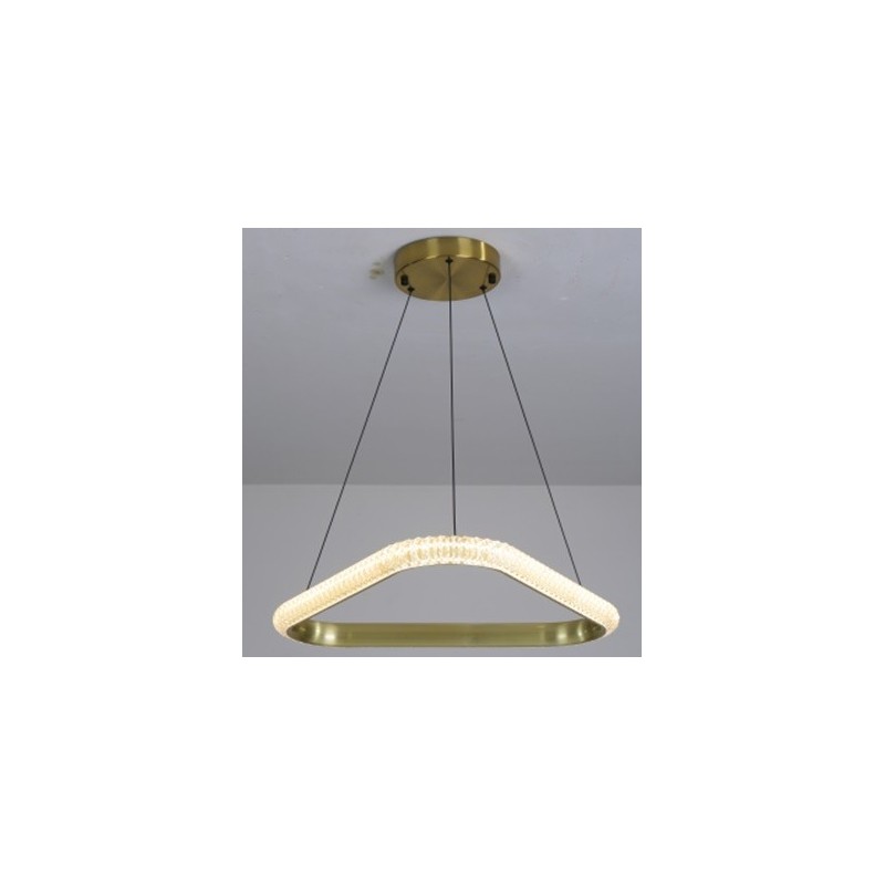 Lámpara BERKA TR60, colgante, aluminio, dorada, acrílico